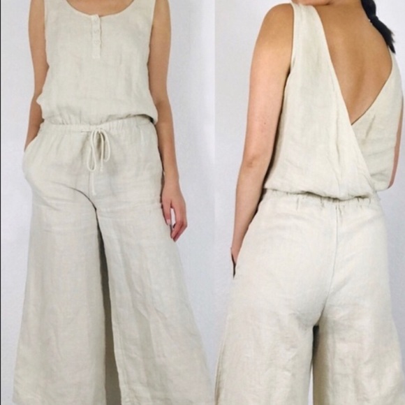 linen wide leg jumpsuit